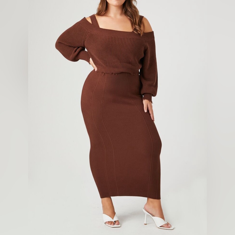 Forever 21 Off-the-Shoulder Maxi Sweater Dress